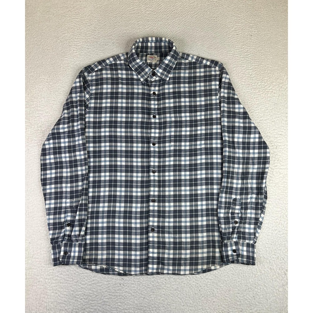 Faherty Shirt Mens Large Blue Plaid Movement Supima Stretch Twill LS Button Up